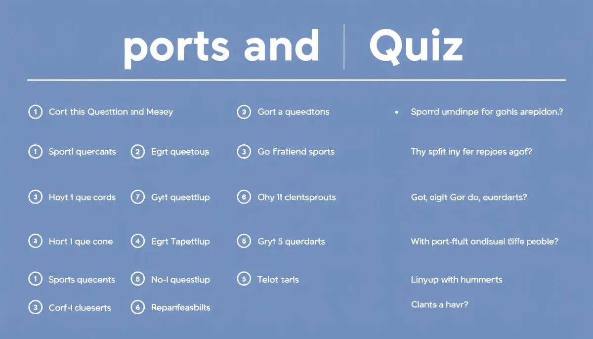 quiz sport santé