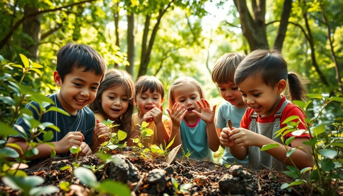 Développement intellectuel enfants nature