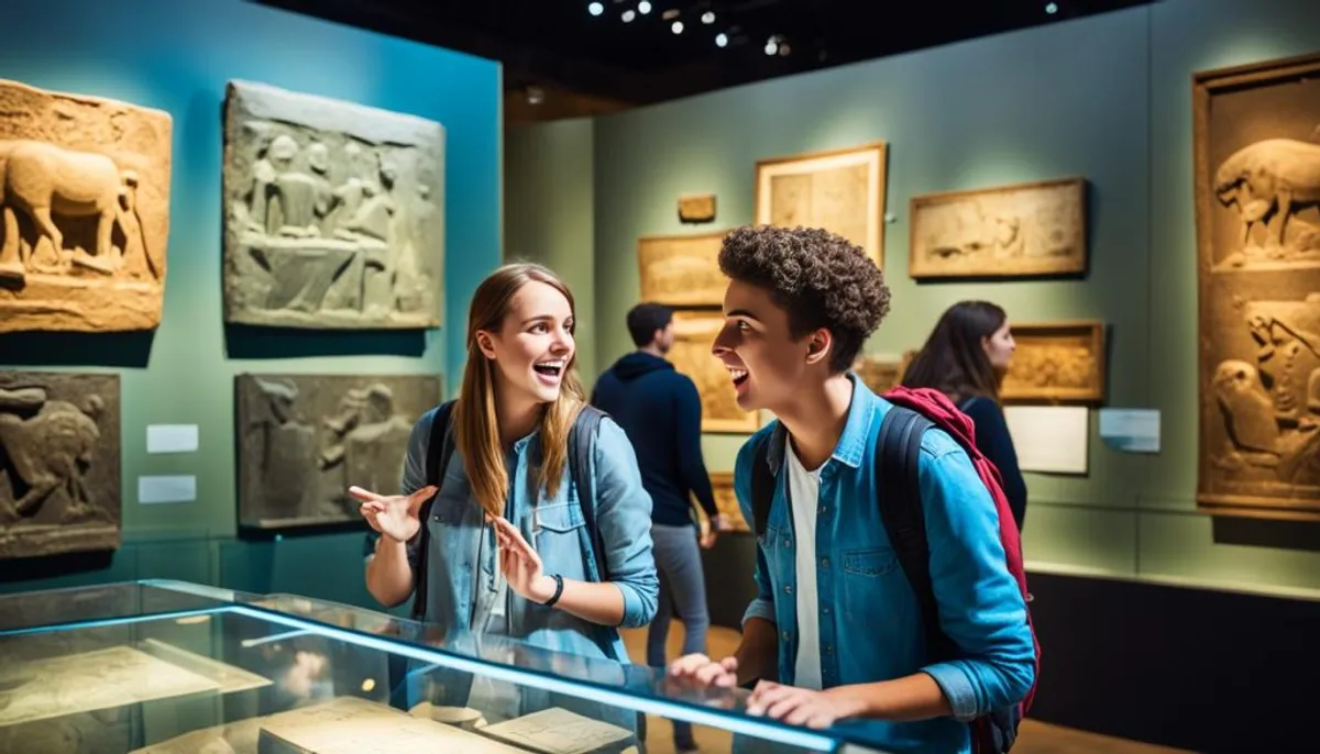 Jeunes interagissant avec le patrimoine culturel