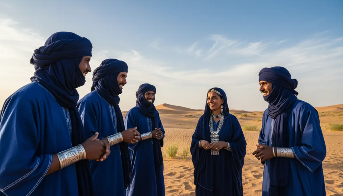 Peuple touareg dans le désert